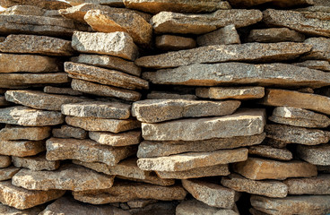 A pile of rough stones ready to use