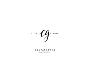 CG Initial handwriting logo vector