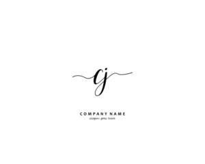 CJ Initial handwriting logo vector