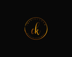 CK Initial handwriting logo vector
