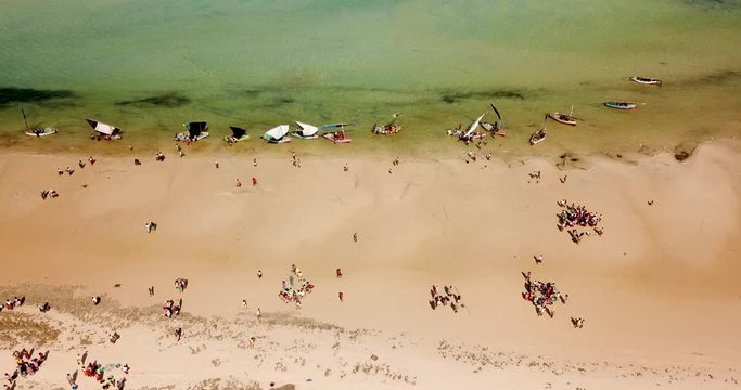 People on the beach of Vilanculos, Mozambique