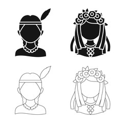 Isolated object of imitator and resident icon. Collection of imitator and culture vector icon for stock.