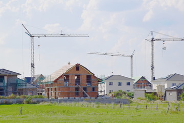 Homes under construction in Germany