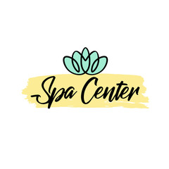 Brush style logo beauty and spa product, personal care