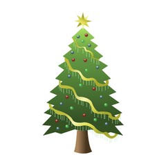 Christmas tree with colorful decorations, Merry Christmas
