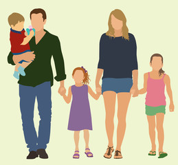 Obraz premium Family Walking Together 