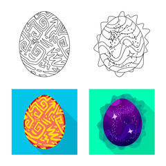 Vector design of animal and prehistoric icon. Set of animal and cute stock symbol for web.