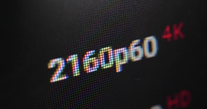 4K and 8k video playback selection list
