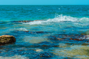 Seascape background- sea and stones