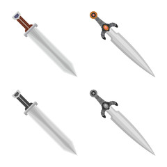 Isolated object of game and armor symbol. Collection of game and blade stock symbol for web.