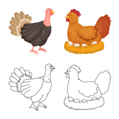 Vector design of breeding and kitchen logo. Collection of breeding and organic stock vector illustration.