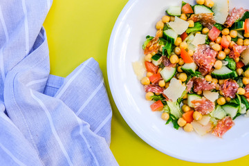 Fresh Healthy Salami Sausage Salad