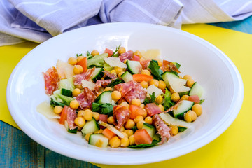 Fresh Healthy Salami Sausage Salad