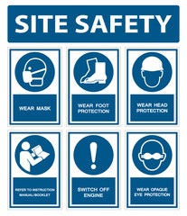 Safety PPE Must Be Worn Sign Isolate On White Background,Vector Illustration