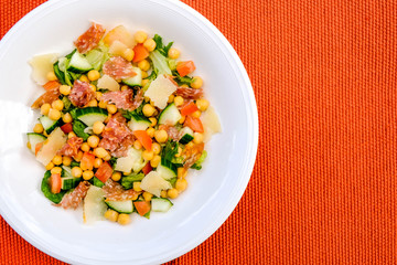 Fresh Healthy Salami Sausage Salad