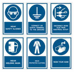 Safety PPE Must Be Worn Sign Isolate On White Background,Vector Illustration