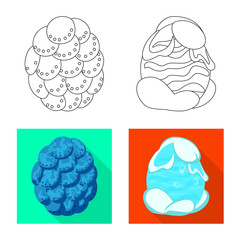 Isolated object of animal and prehistoric symbol. Collection of animal and cute stock symbol for web.