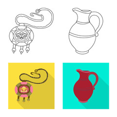 Vector design of culture and sightseeing sign. Set of culture and originality stock symbol for web.