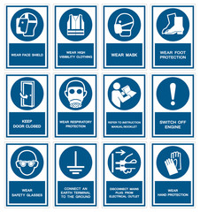 Safety PPE Must Be Worn Sign Isolate On White Background,Vector Illustration