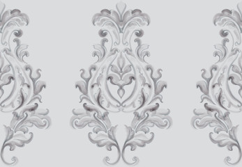 Baroque ornament Vector. Luxury watercolor trendy texture. Vintage retro old styles