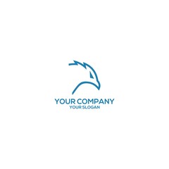 Eagle Line Head Logo Design Vector
