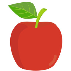 red apple cartoon illustration of the fruit in 2d design style