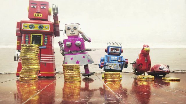 stop motion robots and there money 