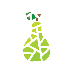 geometric pear fruit icon- vector illustration