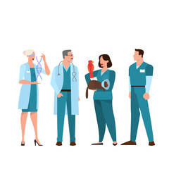 Obraz premium Medical staff standing in the uniform. Hospital team