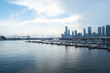 Beautiful city at night Qingdao, Shandong, China