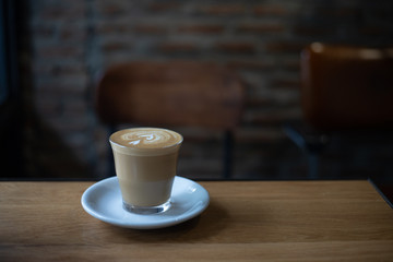 coffee latte art in coffee shop
