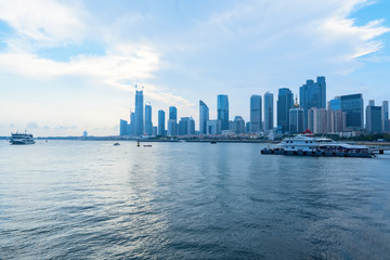 Beautiful city at night Qingdao, Shandong, China