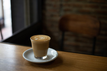 coffee latte art in coffee shop