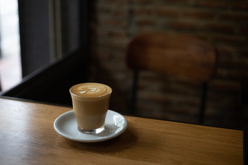 coffee latte art in coffee shop