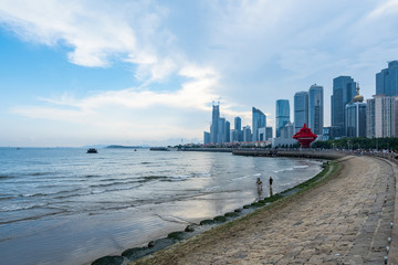 Beautiful city at night Qingdao, Shandong, China