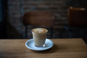 coffee latte art in coffee shop