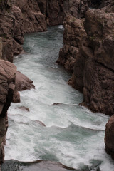 mountain river rapid current water