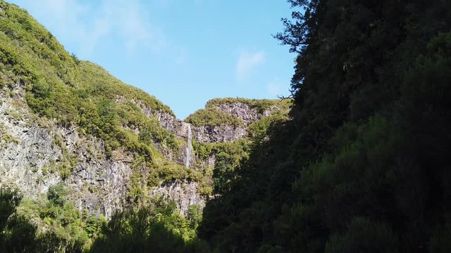"Risco" waterfall in Rabacal, Madeira island, Portugal.