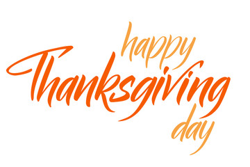 Modern brush calligraphy Happy Thanksgiving day isotated on a white background. Vector illustration.