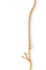 stress concept with breaking rope on white background top view mockup