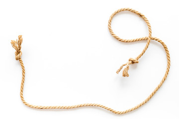 isolated rope mockup on white background top view