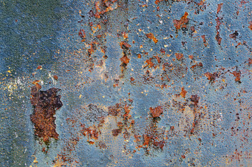 Close up view of a rusty metal plate