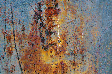 Close up view of a rusty metal plate