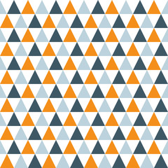 Seamless pattern with orange and blue triangles