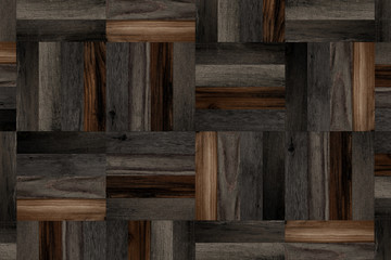 Wooden boards texture. Parquet floor with geometric pattern. Dark wood texture for background.