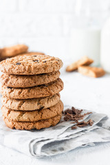 Classic oatmeal cookies with chocolate