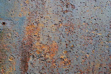 Close up view of a rusty metal plate