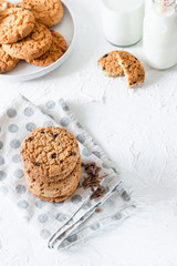 Classic oatmeal cookies with chocolate