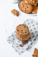 Classic oatmeal cookies with chocolate