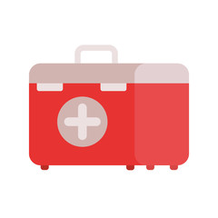 first aid kit on white background